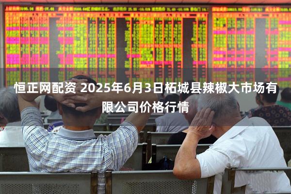 恒正网配资 2025年6月3日柘城县辣椒大市场有限公司价格行情